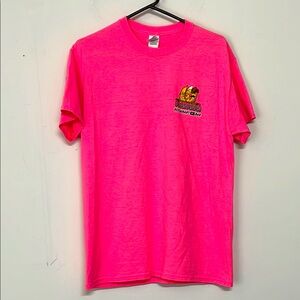 🌞 Gildan Neon Pink 3 Bananas Restaurant Bar 2 Sided Graphic Short Sleeve Tee XL